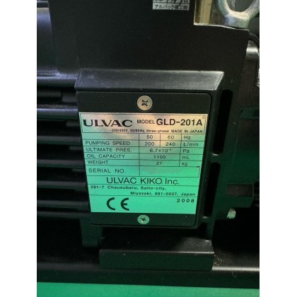 ULVAC GLD-201A VACUUM PUMP, 230V, 3PH (Open Box New Unit)